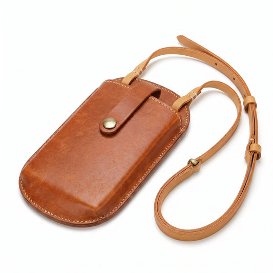 KAKAVY Handmade leather phone bag with shoulder strap product image