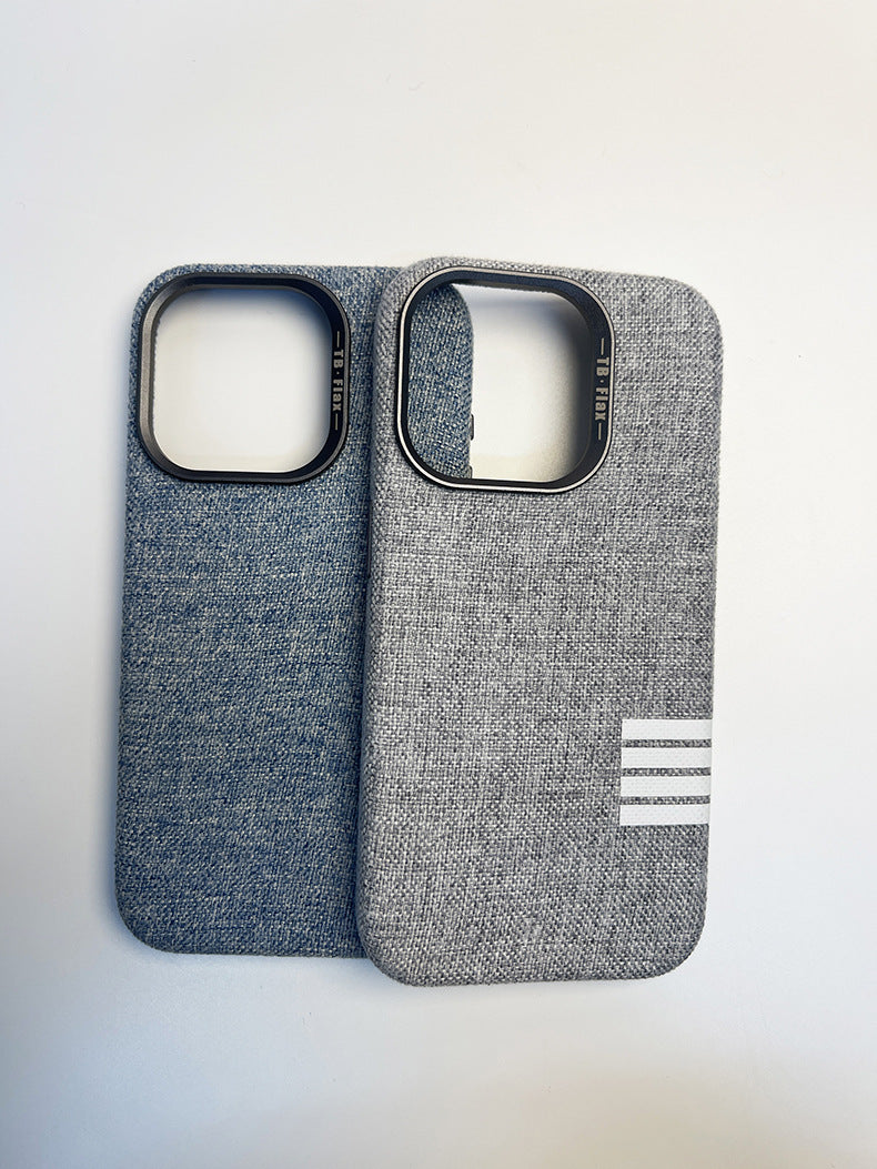 Prémiové vintage plátěné magnetické pouzdro na telefon pro iPhone