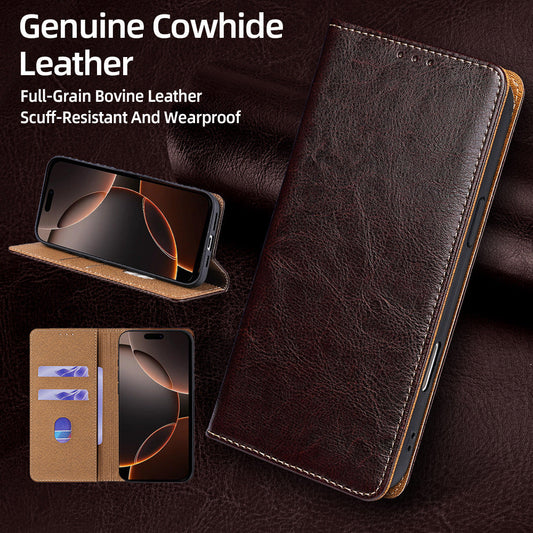 KAKAVY Genuine Full-Grain Cowhide Leather Wallet Phone Case product image