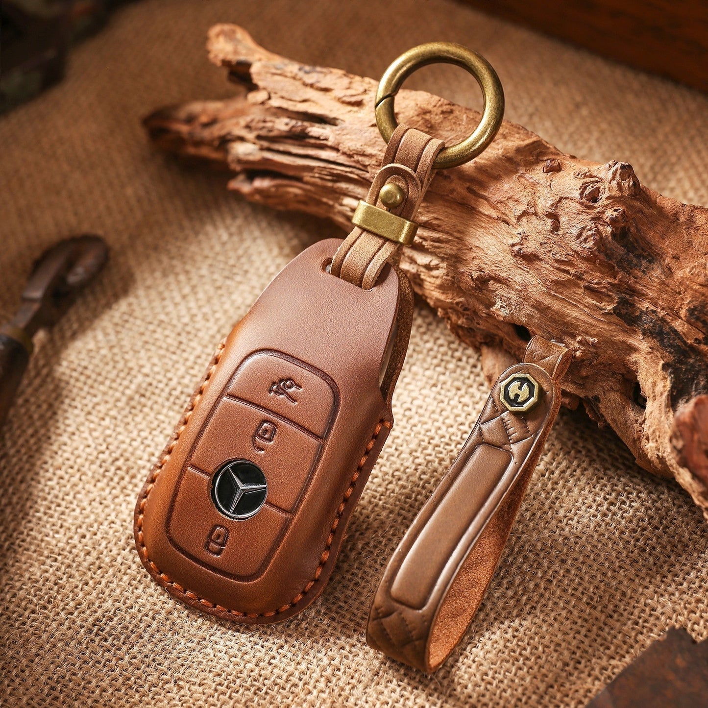 KAKAVY Top Grain Leather Mercedes Key Case detail image 4
