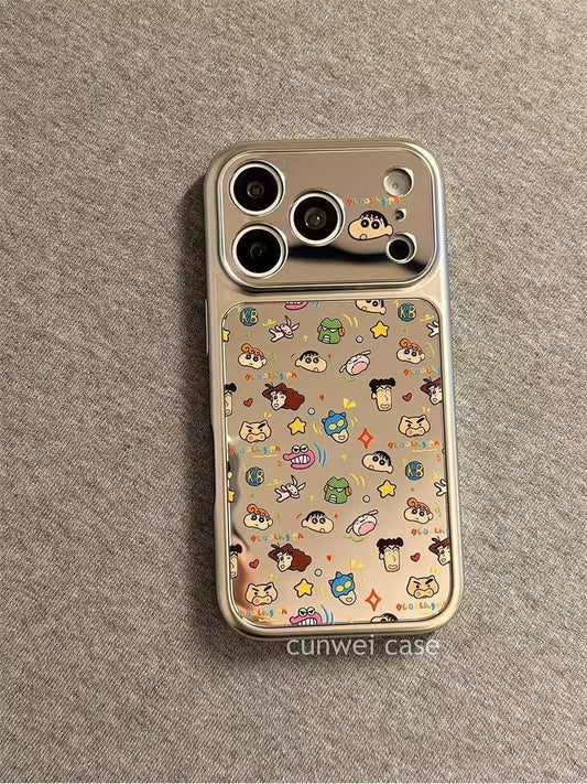 Full Mirror Cartoon iPhone Case – Cute Luxury Shockproof Cover