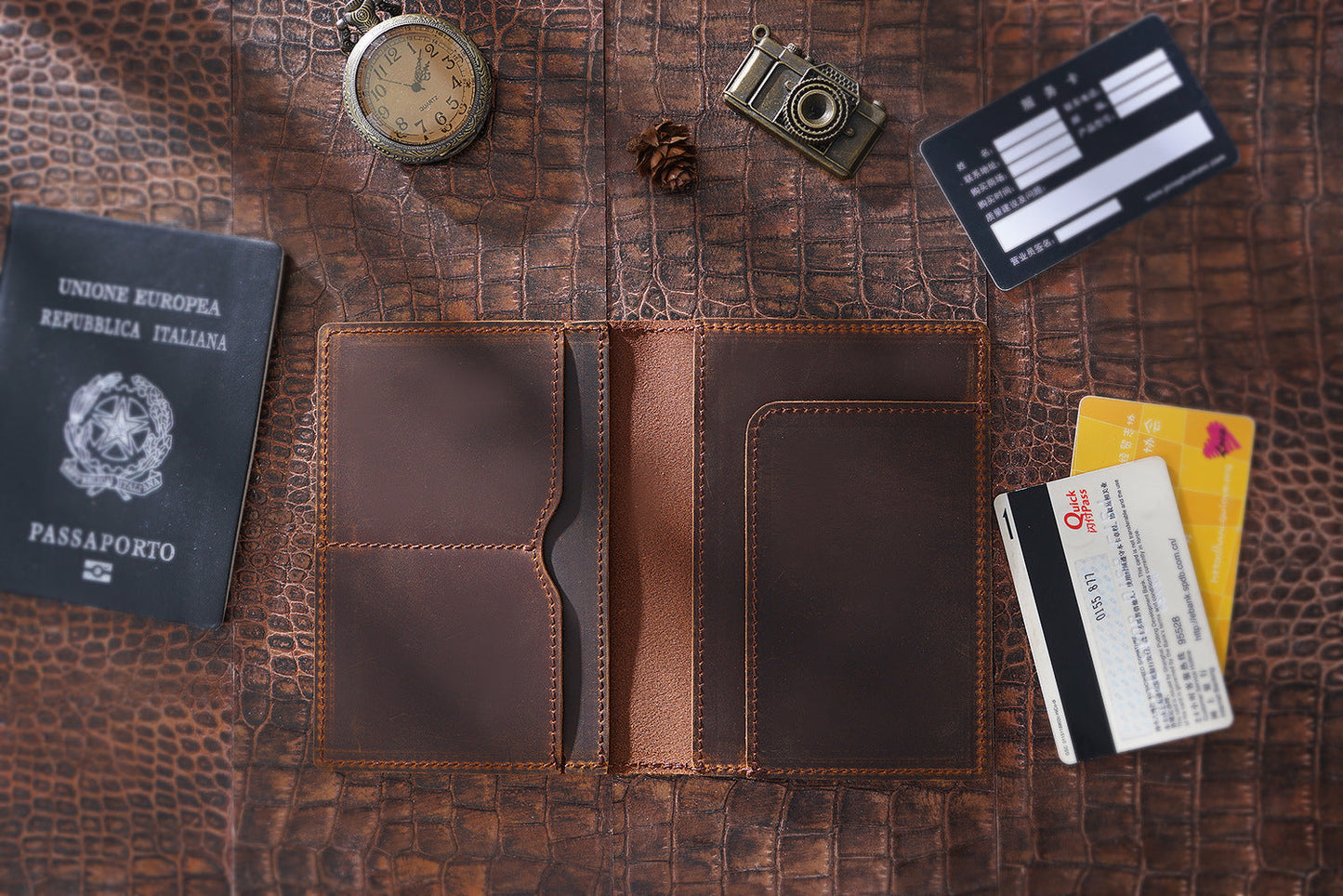 KAKAVY Handmade Genuine Leather Passport Holder product image