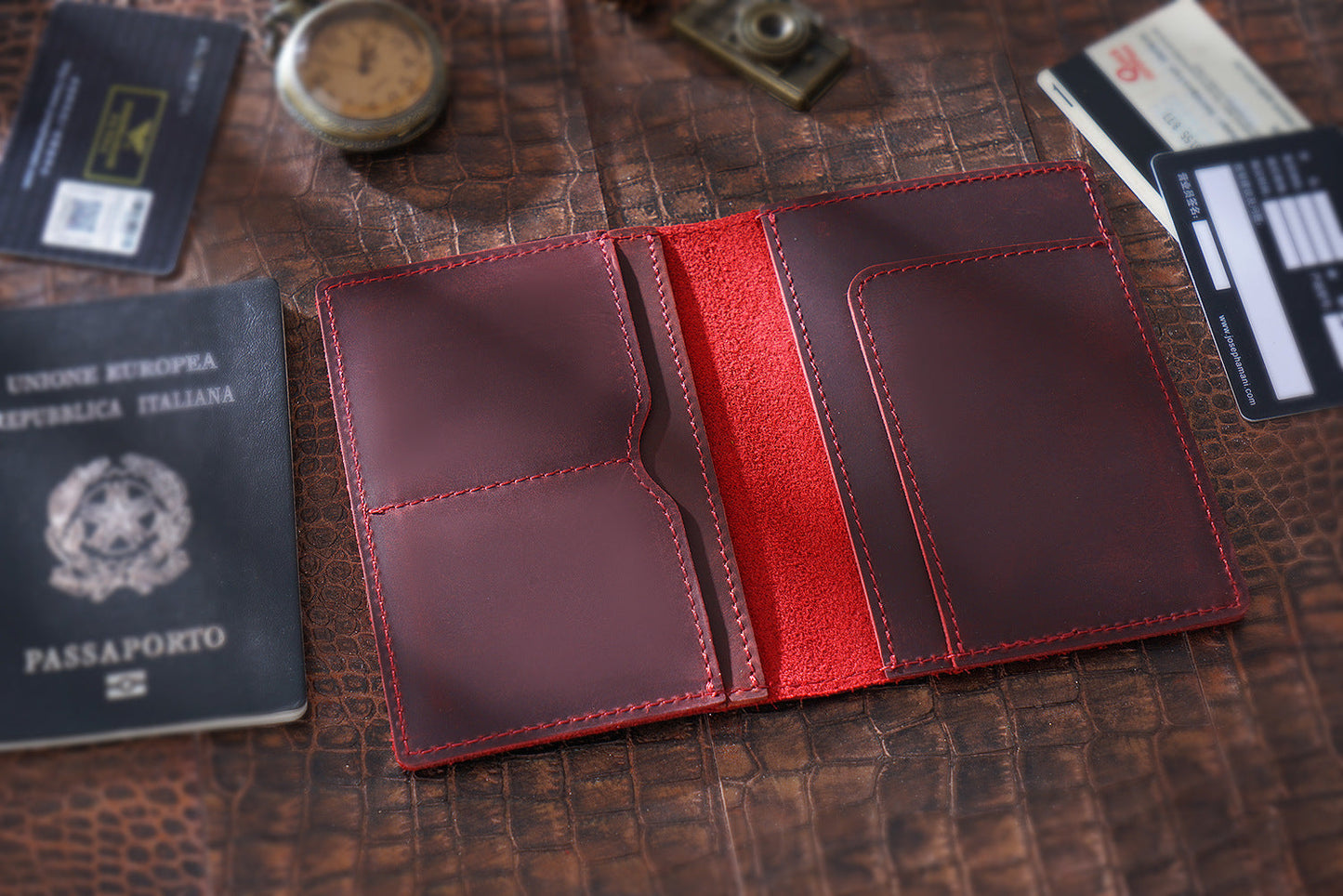 KAKAVY Handmade Genuine Leather Passport Holder detail image 4