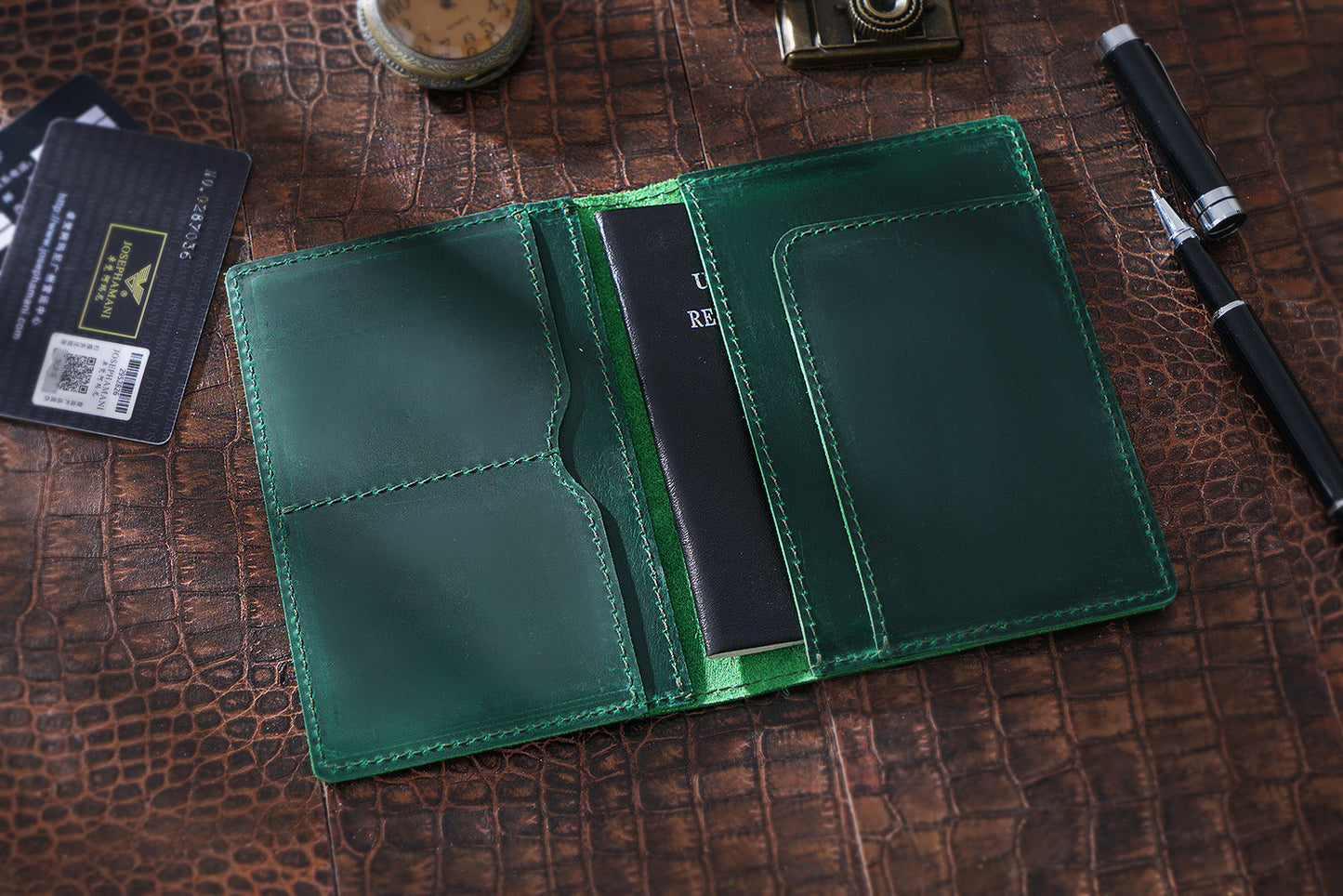 KAKAVY Handmade Genuine Leather Passport Holder detail image 7