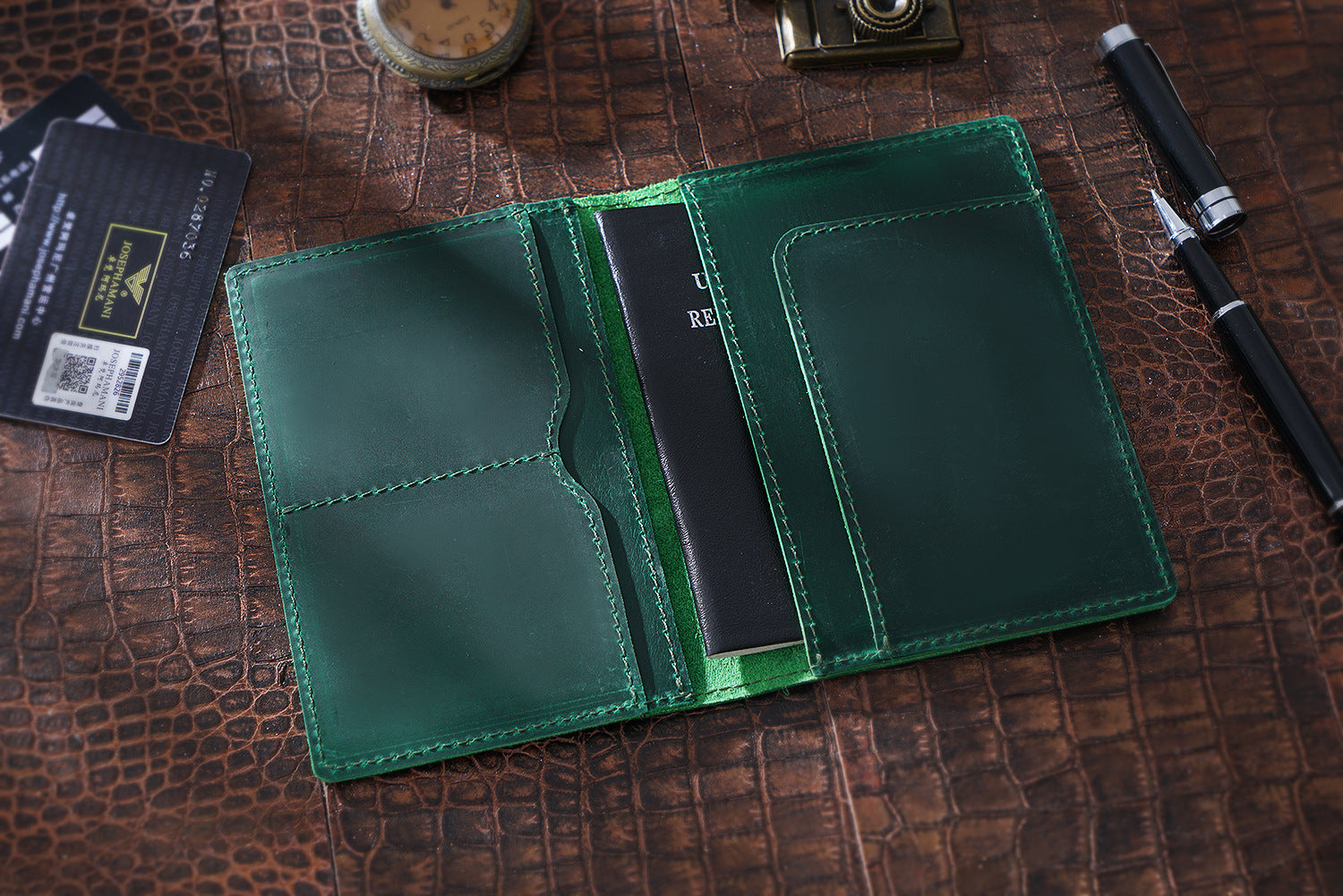 KAKAVY Handmade Genuine Leather Passport Holder detail image 7