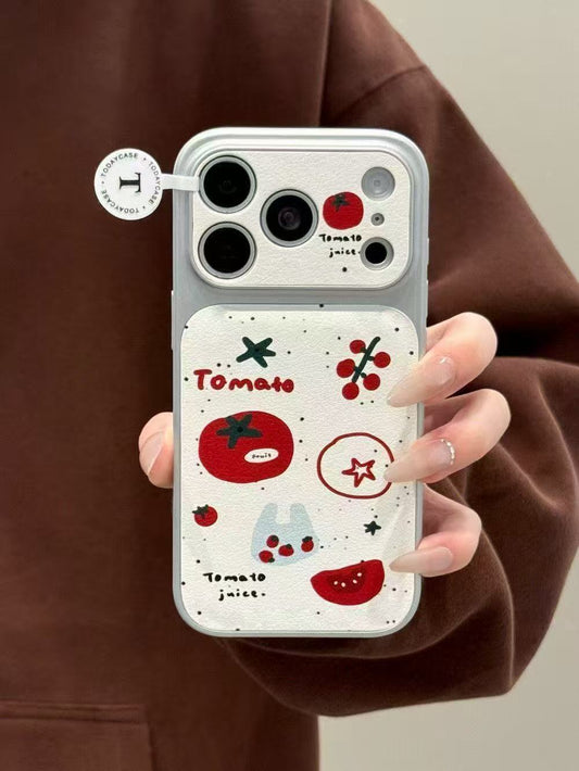 Ink Splash Tomato iPhone Case – Artistic Shockproof Soft Cover