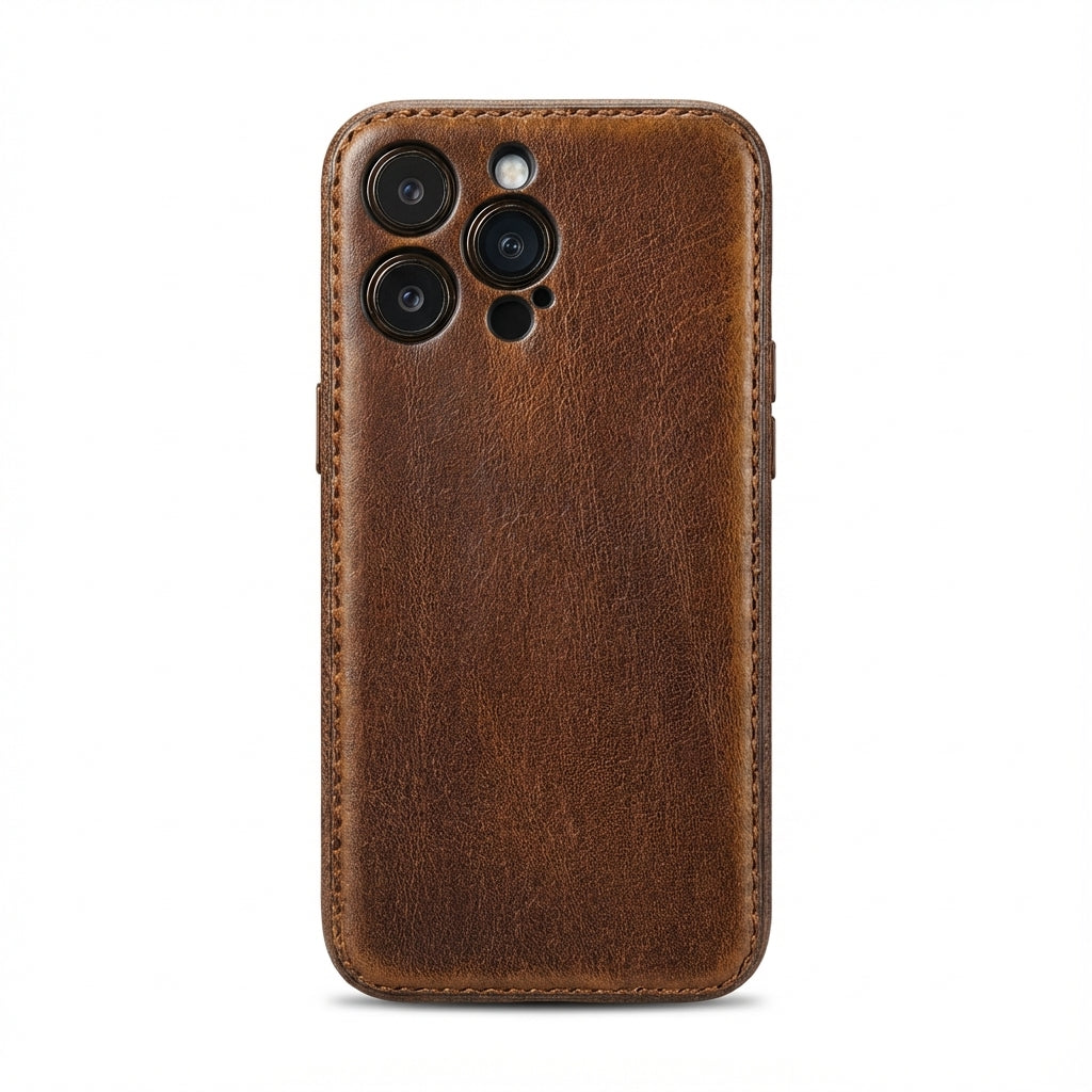Kakavy Handcrafted Vegetable-Tanned Leather iPhone Case - Vintage Patina Edition detail image 6