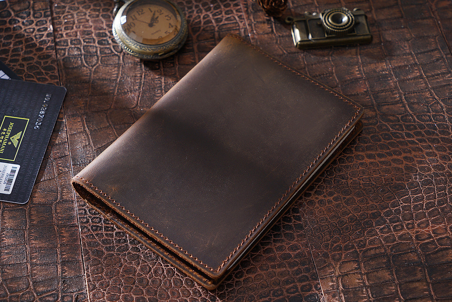 KAKAVY Handmade Genuine Leather Passport Holder detail image 3
