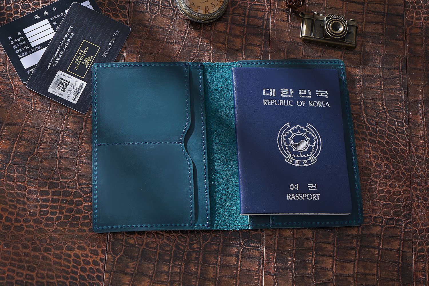 KAKAVY Handmade Genuine Leather Passport Holder detail image 6