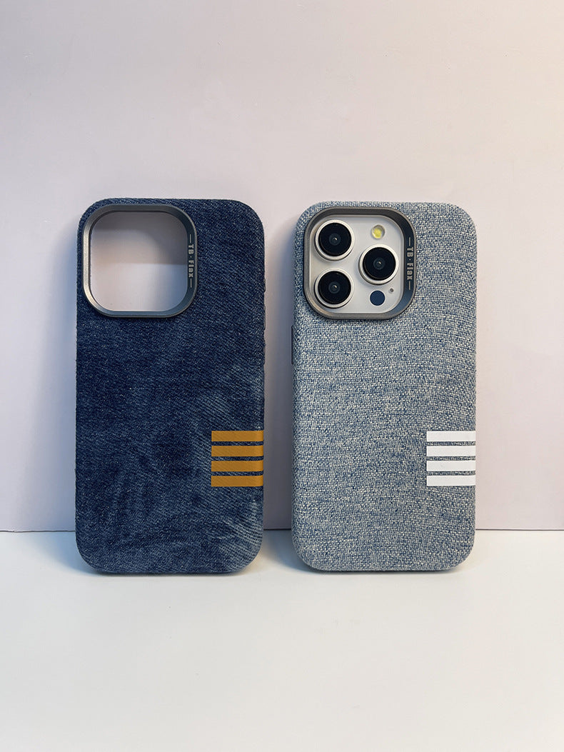 Prémiové vintage plátěné magnetické pouzdro na telefon pro iPhone