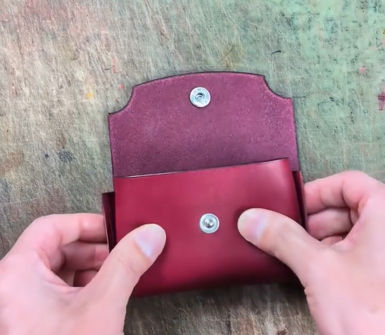 KAKAVY Handcrafted Full-Grain Leather Snap Wallet detail image 3