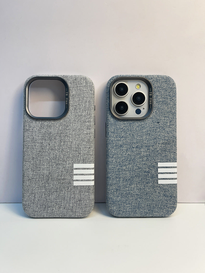Prémiové vintage plátěné magnetické pouzdro na telefon pro iPhone