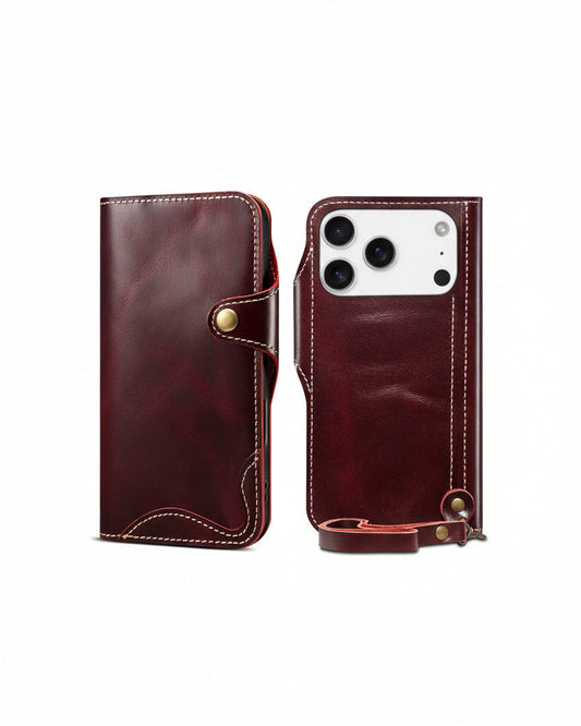 KAKAVY Genuine Leather Flip Case for iPhone product image