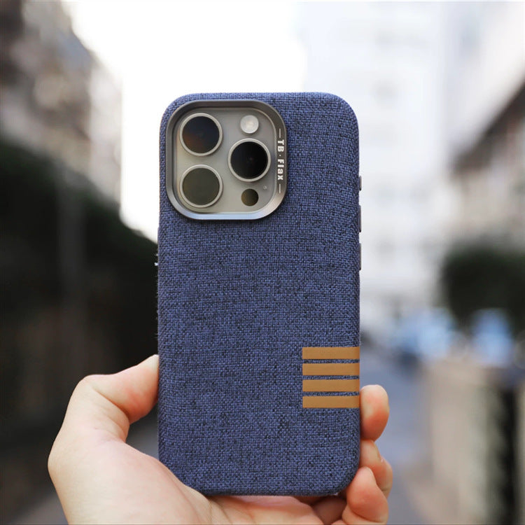 Prémiové vintage plátěné magnetické pouzdro na telefon pro iPhone