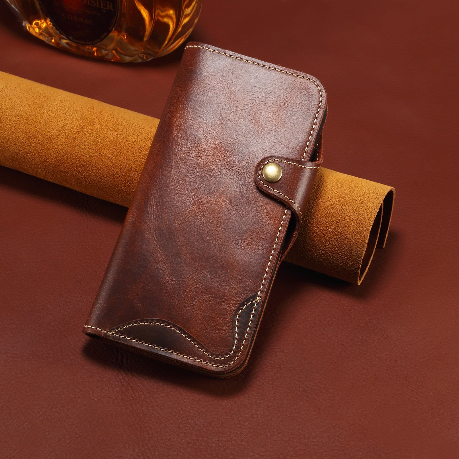KAKAVY Genuine Leather Flip Case for iPhone detail image 3