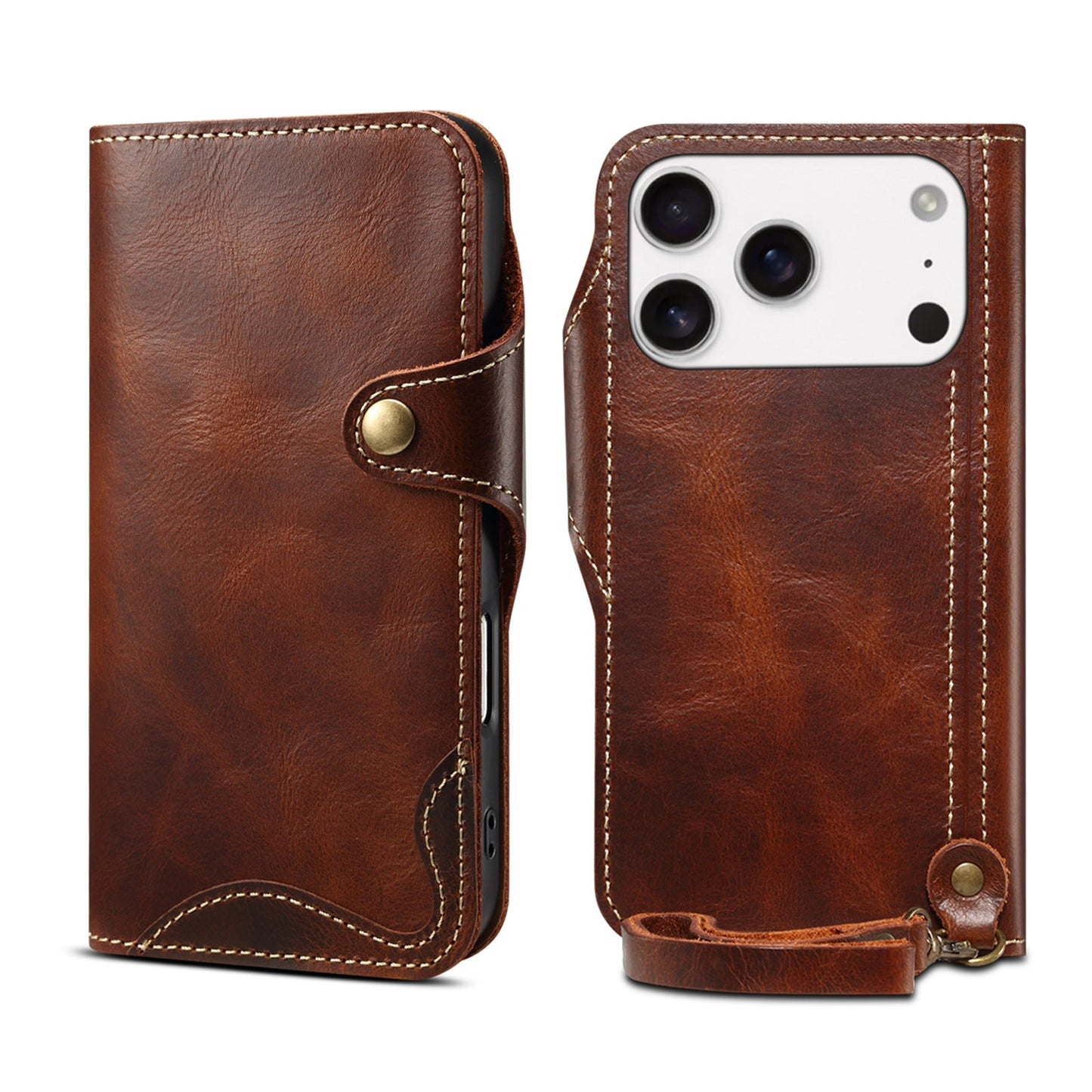 KAKAVY Genuine Leather Flip Case for iPhone detail image 9