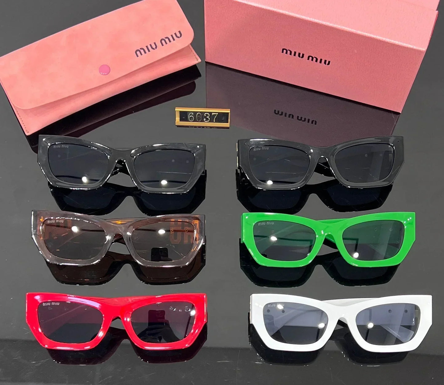 Óculos de Sol Quadrados Moda Olho de Gato 6037