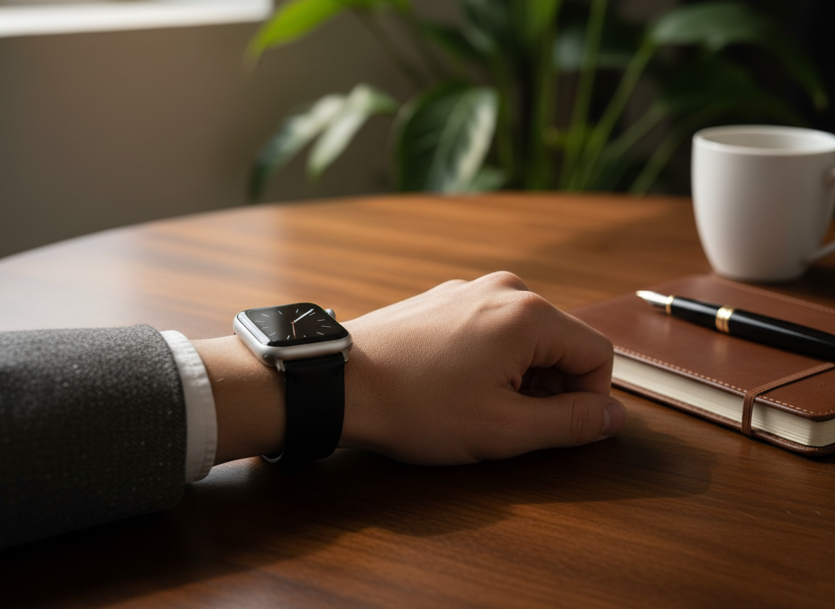 KAKAVY Full-Grain Leather Watch Strap- Brown & Black detail image 6