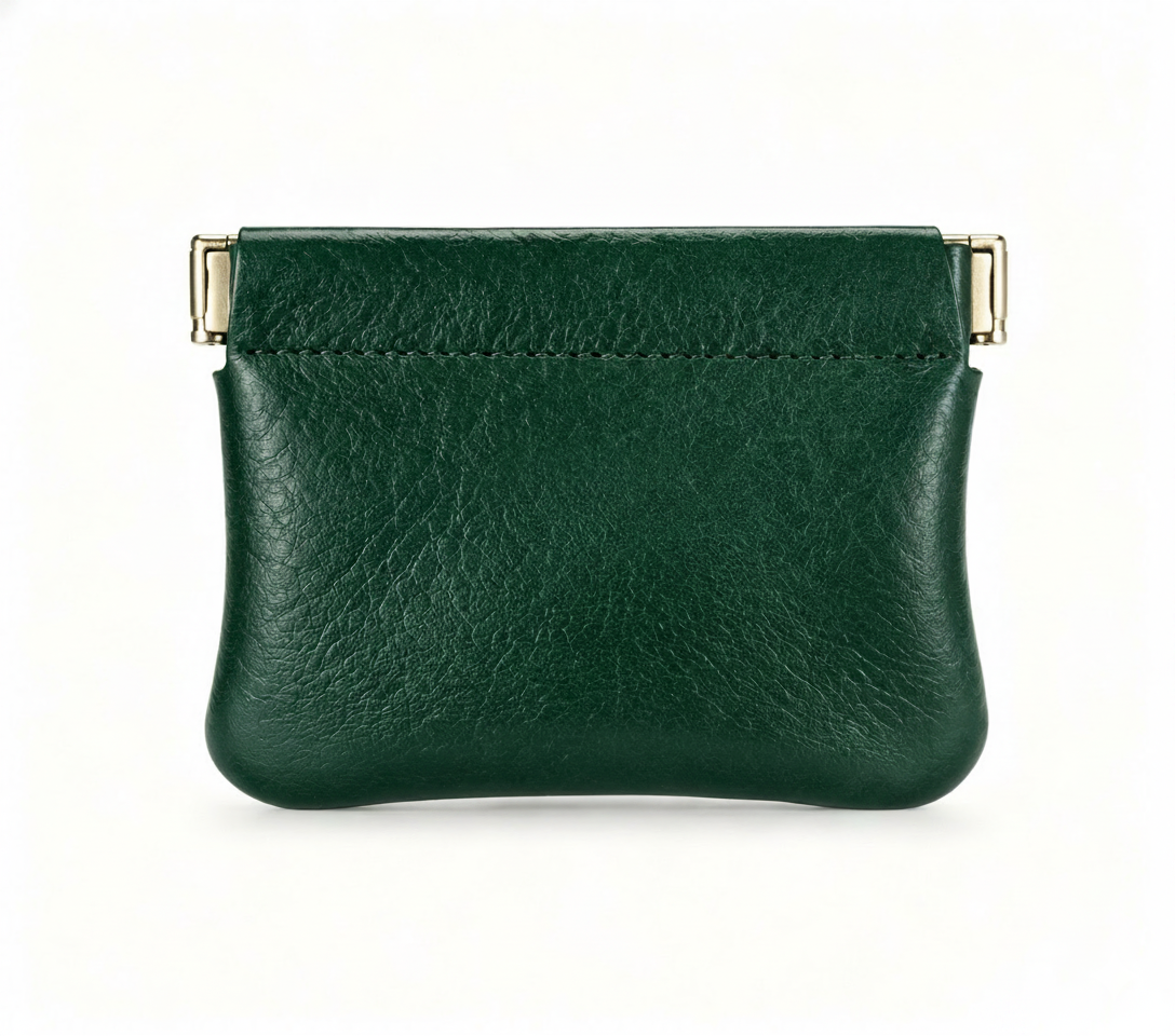 Handcrafted Leather Spring-Top Coin Purse