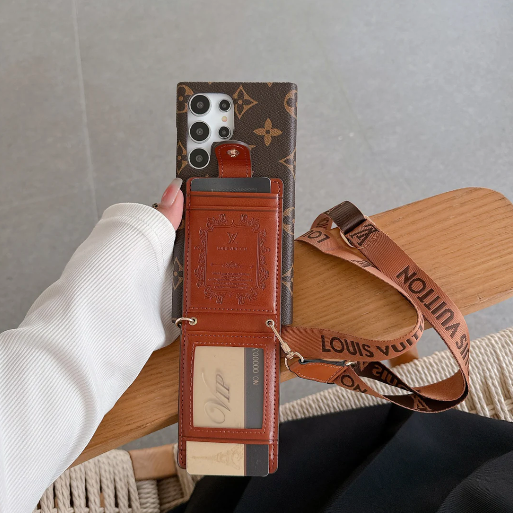 Étui portefeuille Galaxy marron pour Samsung