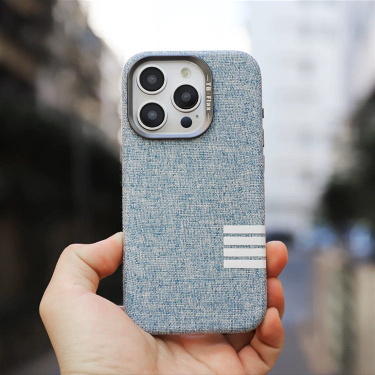 Prémiové vintage plátěné magnetické pouzdro na telefon pro iPhone