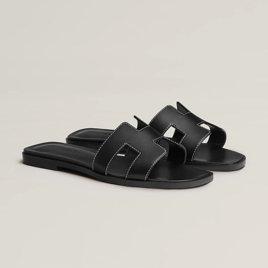 Minimal Double H Logo Slides – Minimal Chic Sandals