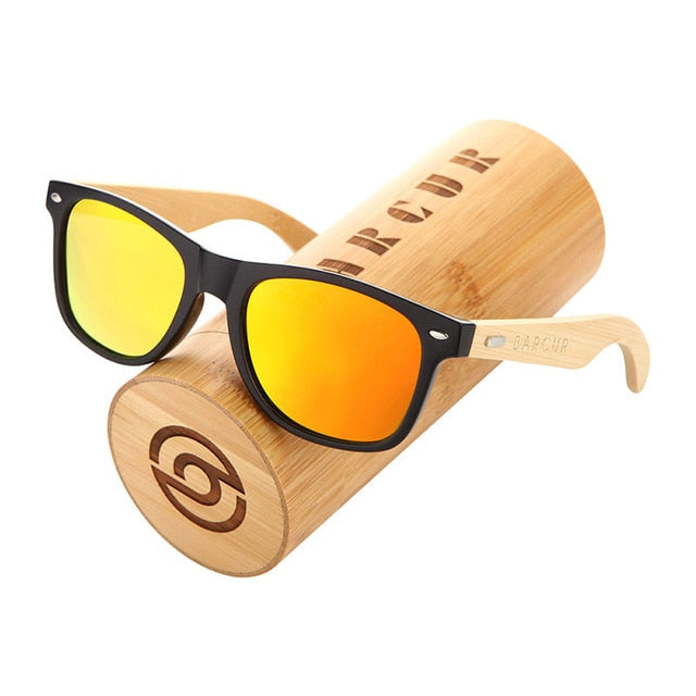 BARCUR Gepolariseerde Bamboe Zonnebril Mannen Houten zonnebril Vrouwen Merk Originele Houten Bril Oculos de sol masculino