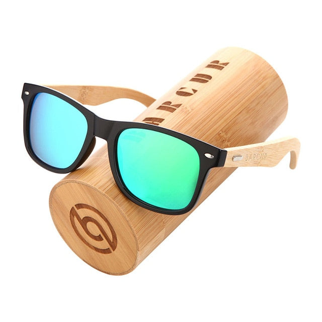 BARCUR Gepolariseerde Bamboe Zonnebril Mannen Houten zonnebril Vrouwen Merk Originele Houten Bril Oculos de sol masculino