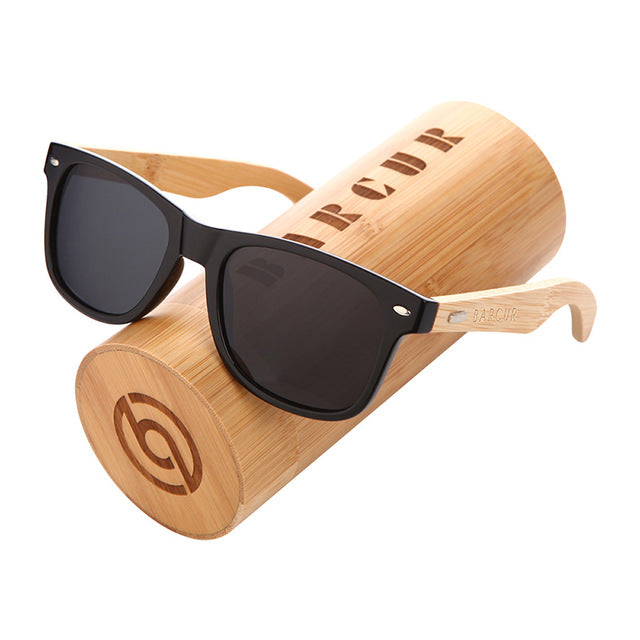 BARCUR Gepolariseerde Bamboe Zonnebril Mannen Houten zonnebril Vrouwen Merk Originele Houten Bril Oculos de sol masculino