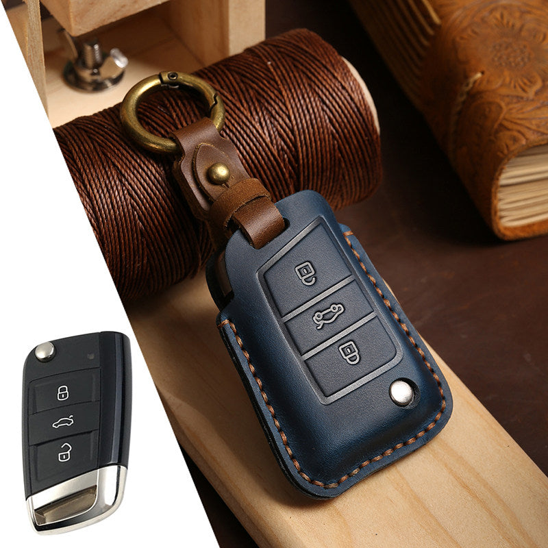 KAKAVY Top Grain Leather Volkswagen key Case detail image 13
