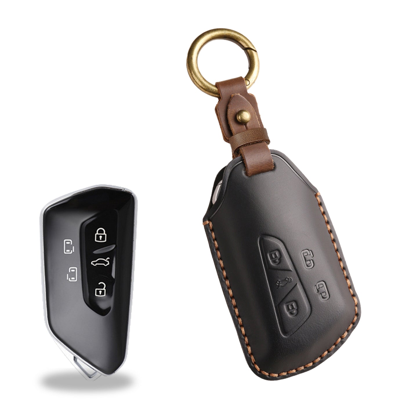 KAKAVY Top Grain Leather Volkswagen key Case detail image 18