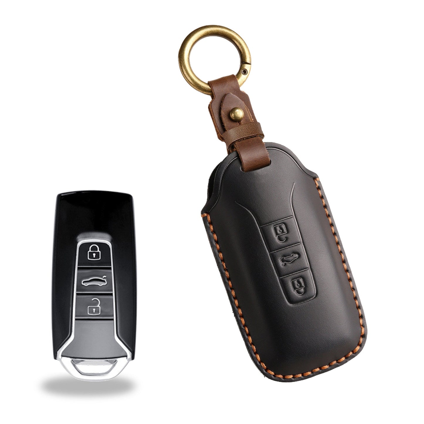 KAKAVY Top Grain Leather Volkswagen key Case detail image 20