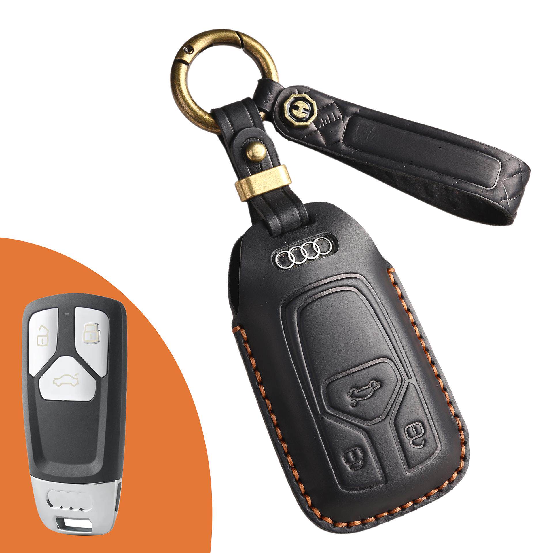 KAKAVY Top Grain Leather Audi Key Case detail image 6