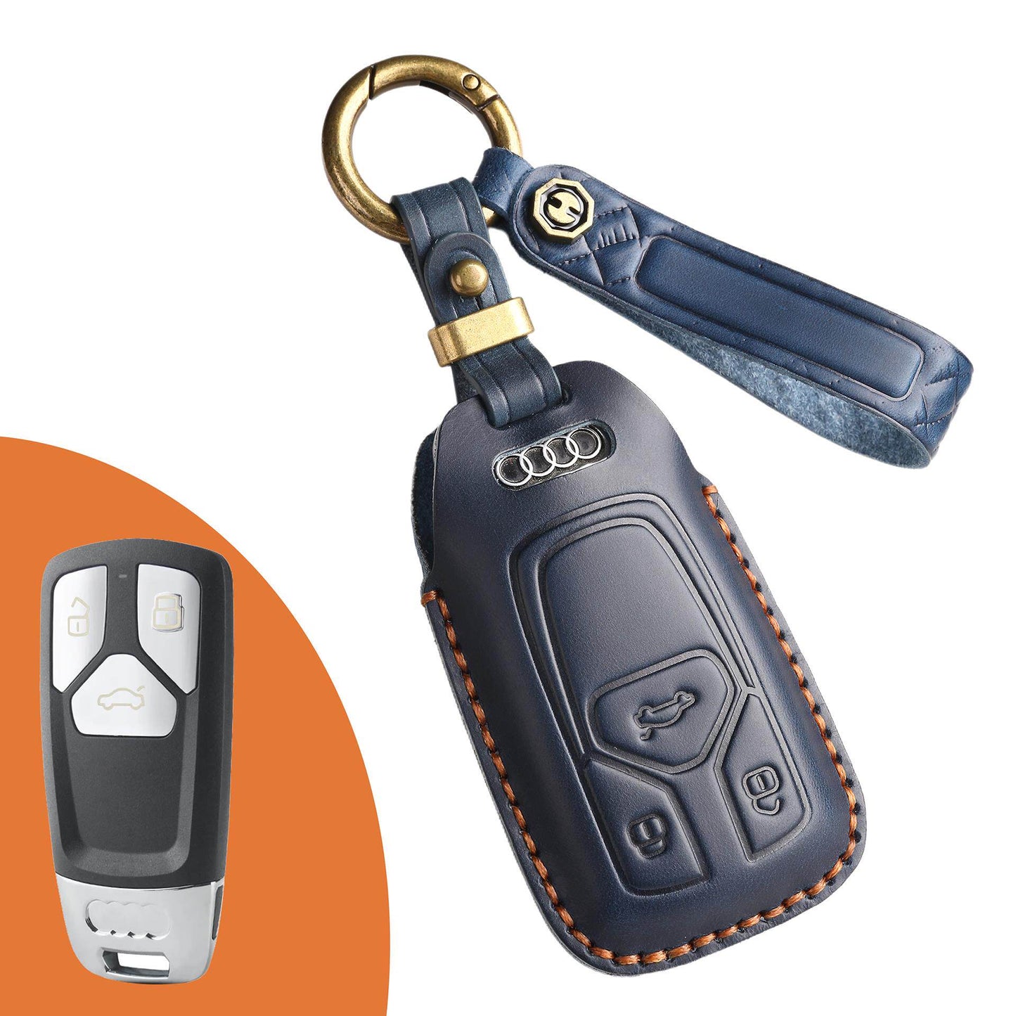KAKAVY Top Grain Leather Audi Key Case detail image 8