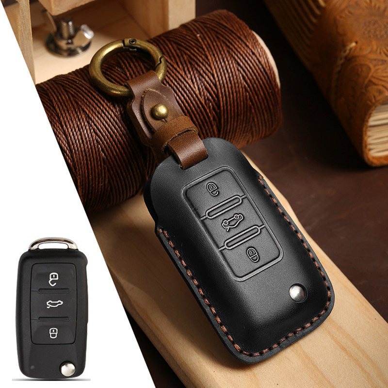 KAKAVY Top Grain Leather Volkswagen key Case detail image 9