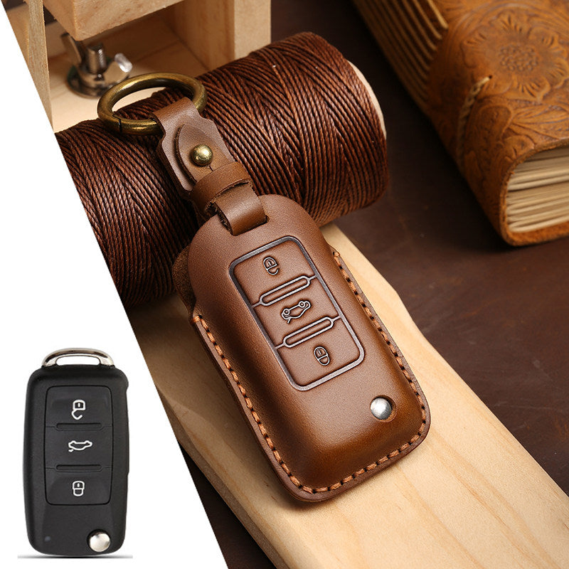 KAKAVY Top Grain Leather Volkswagen key Case detail image 10